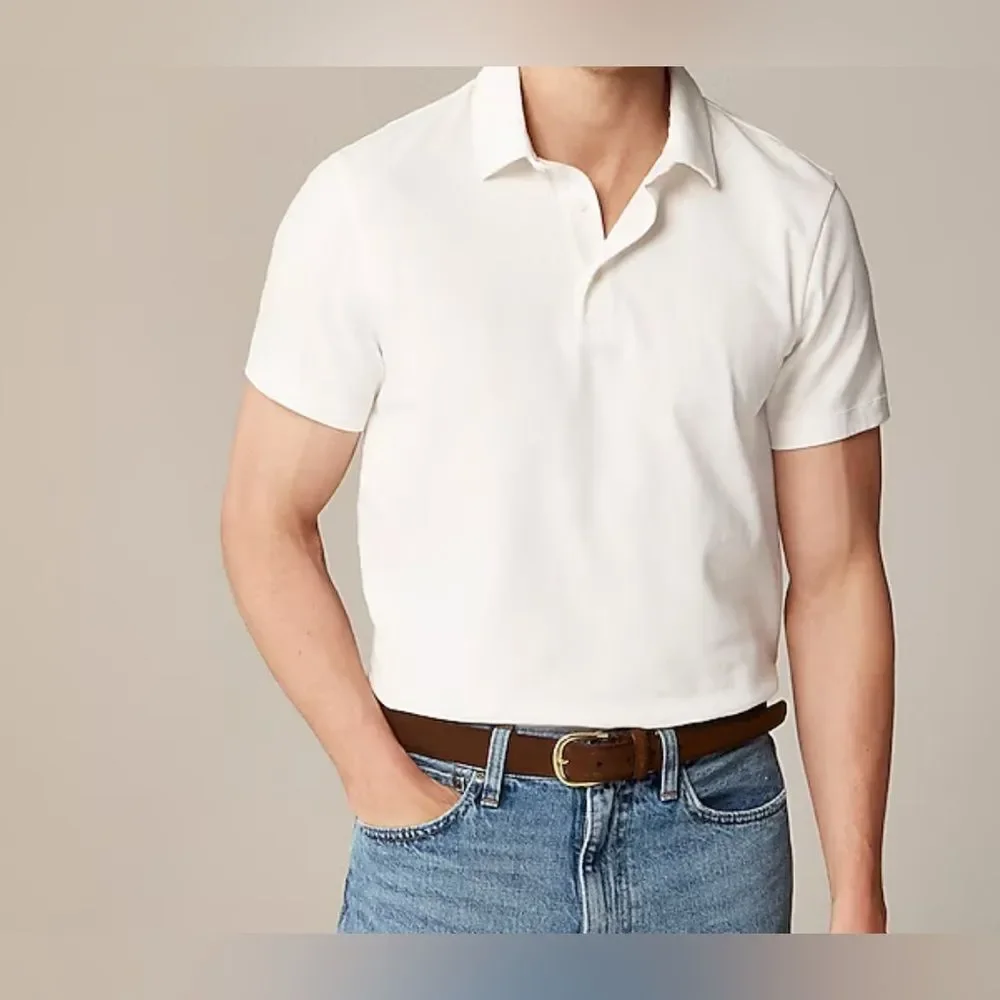J.Crew Sueded cotton polo shirt NWT Size M